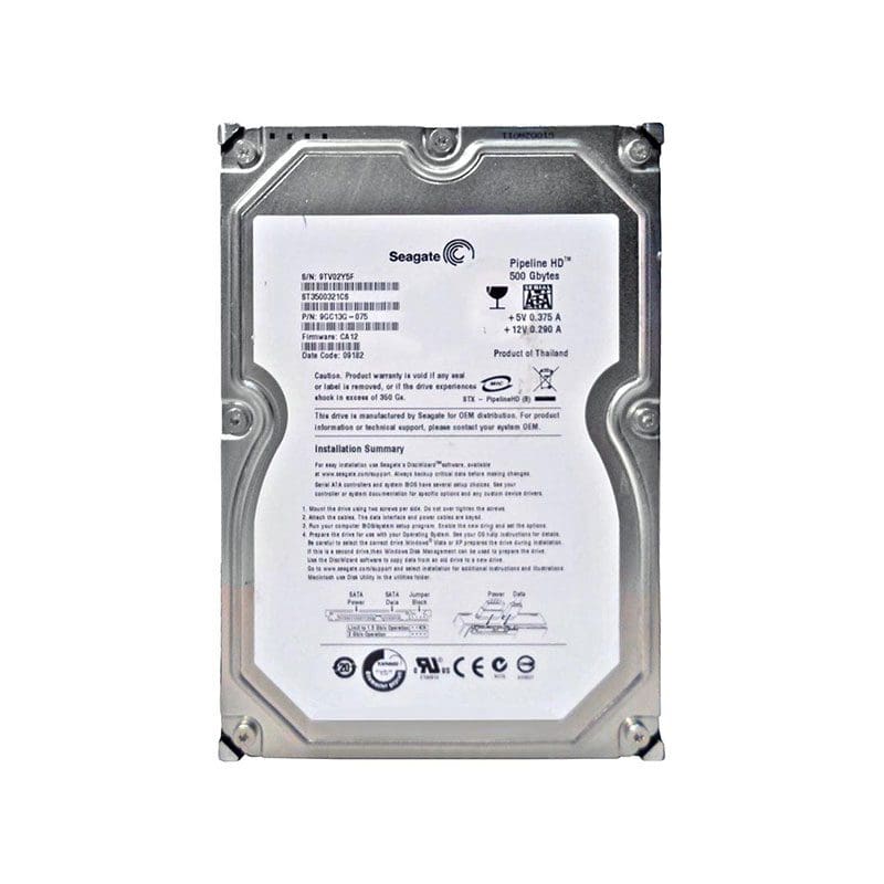 ST3500321CS Seagate Pipeline HD 500GB SATA Hard Drive